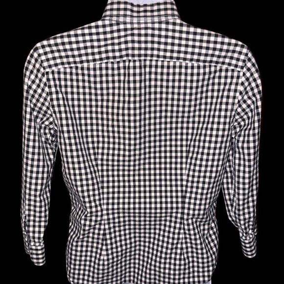 Lauren Ralph Lauren Petite￼ Black/White Check Button Up Shirt Size Small - Picture 3 of 5